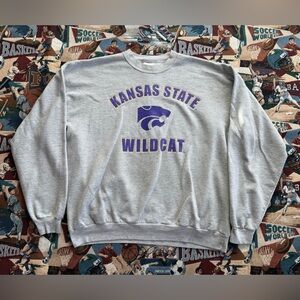 Vintage 90s Men’s Kansas State University Wildcats Gray Graphic Sweatshirt